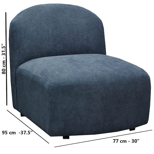 Sillón Individual Sin Brazos Verri Tela Azul Liz