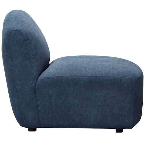 Sillón Individual Sin Brazos Verri Tela Azul Liz