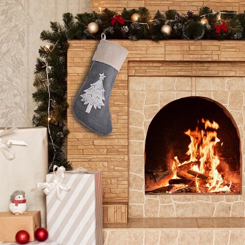 Home Nature Navidad Bota Navideña Pino Gris