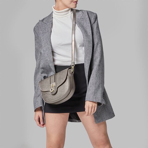 Bolsa Cross Body Gris Oscuro Metálico Westies
