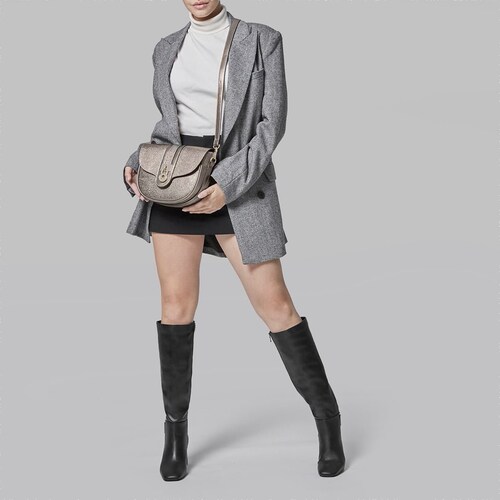Bolsa Cross Body Gris Oscuro Metálico Westies