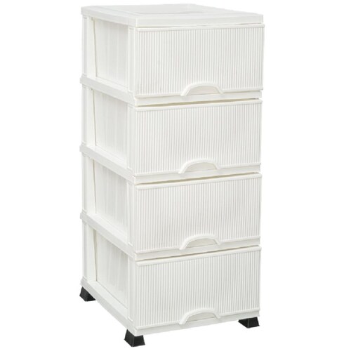 Cajonera Tipo Encaje Blanca con 4 Cajones 90 X 455 X 37 Cm Elif