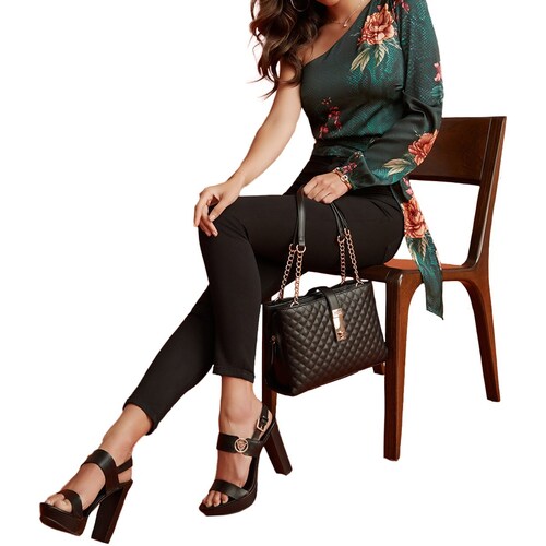 Top Manga Larga Diseño Flores Guess