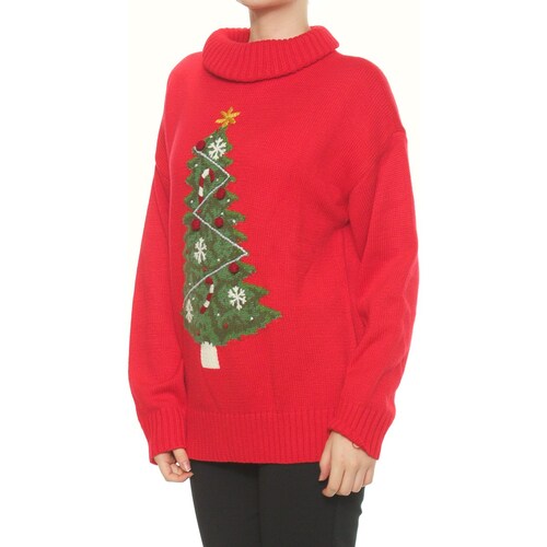 Suéter Navidad Árbol en Cuello Ruso para Mujer Arqueology