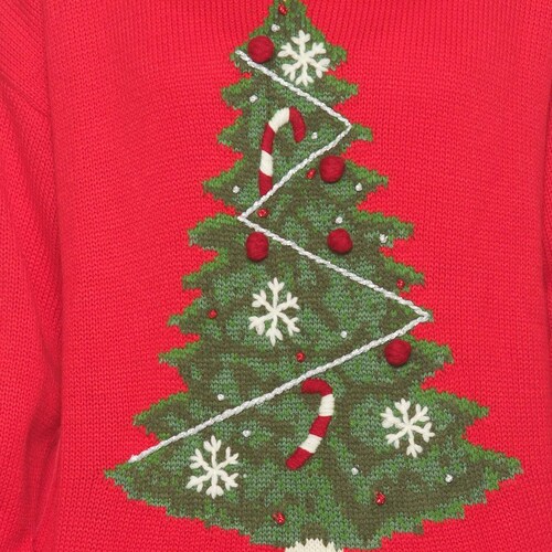 Suéter Navidad Árbol en Cuello Ruso para Mujer Arqueology