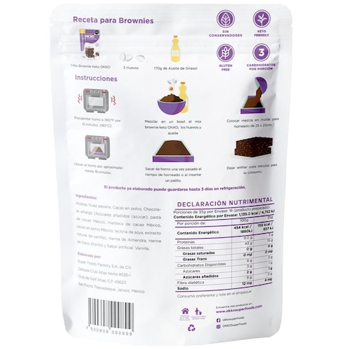  Brownie Keto Mix Okko 250G