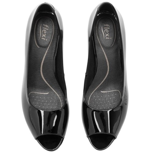 Zapatilla D Charol Boca D Pescado Negra Flexi