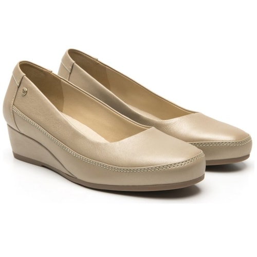 Mocasín Casual Confort con Cuña Beige para Mujer Flexi