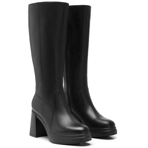 Bota Alta con Plataforma Y Cierre Interno Negro Flexi