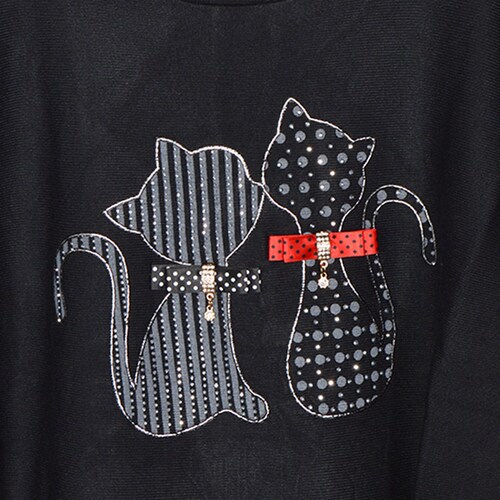 Suéter Estampado de Gatos para Mujer Philosophy Jr Plus