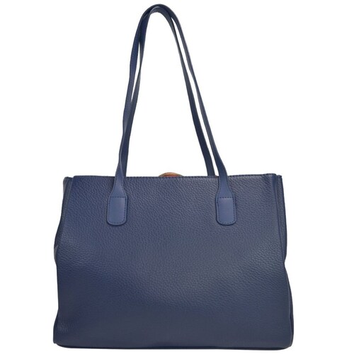 Bolsa Huser Tipo Tote Color Azul Marino con Cosmetiquera.