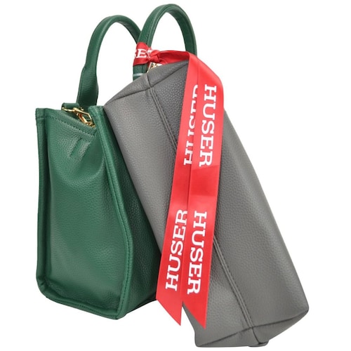 Bolsa Huser Tipo Tote Color Verde con Cosmetiquera.