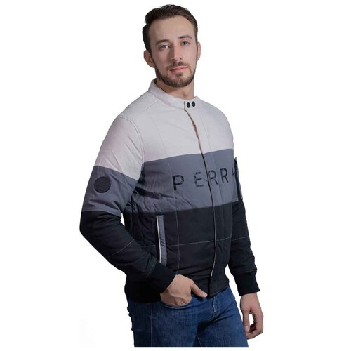 Chamarra Perry Ellis Portfolio con Franjas para Hombre