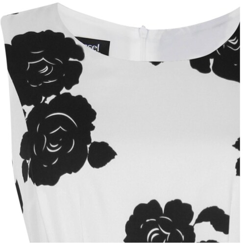 Vestido Basel Sin Manga Diseño Estampado Monocromía de Rosas