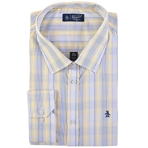 Camisa Original Penguin Manga Larga a Cuadros para Hombre Plus