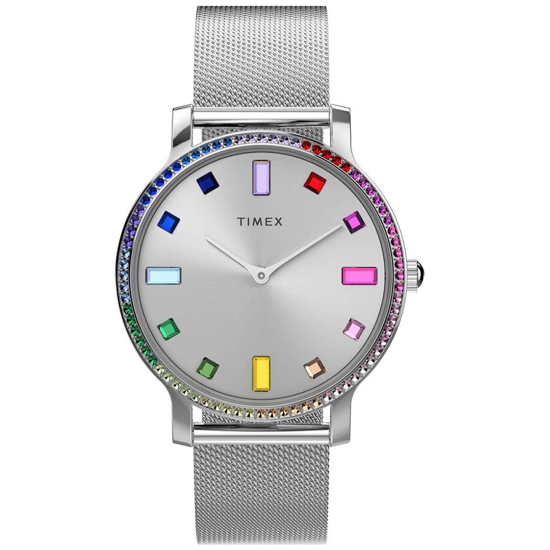 Reloj Timex Mujer Plateado Reloj Para Mujer Timex Tw2W19100Vt