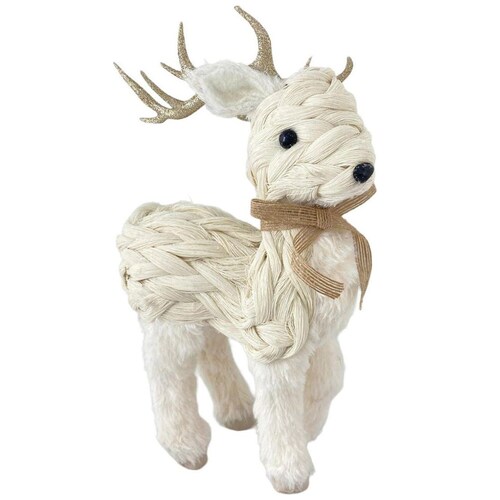 Ciervo Blanco Decorativo de Navidad 17X11X28Cm Santini