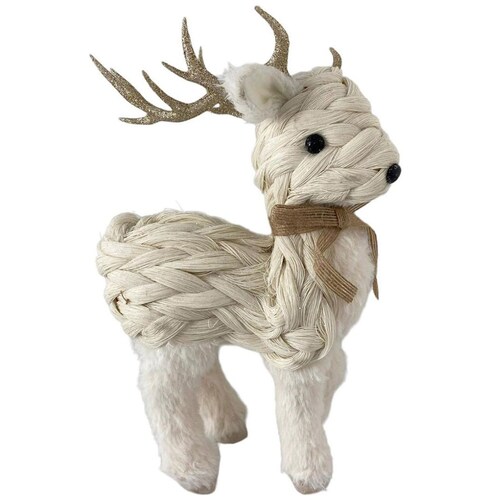 Ciervo Blanco Decorativo de Navidad 17X11X28Cm Santini