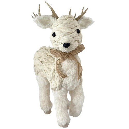 Ciervo Blanco Decorativo de Navidad 17X11X28Cm Santini
