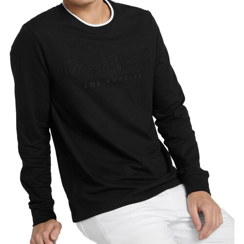 Chaqueta Guess Hombre Sudadera Guess Originales Logo Crewneck Para