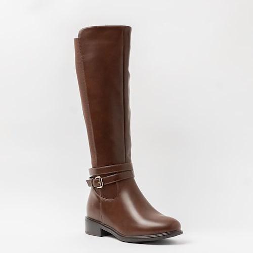 Bota Larga Tipo Equitación Color Café Emporio Vu