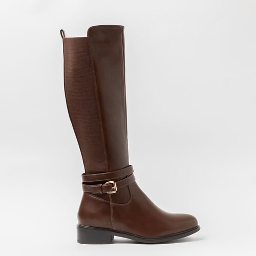 Bota Larga Tipo Equitación Color Café Emporio Vu