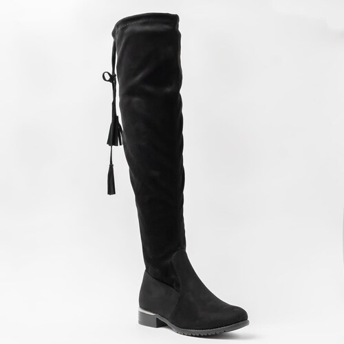 Bota Negra Larga Piso para Mujer Emporio Vu