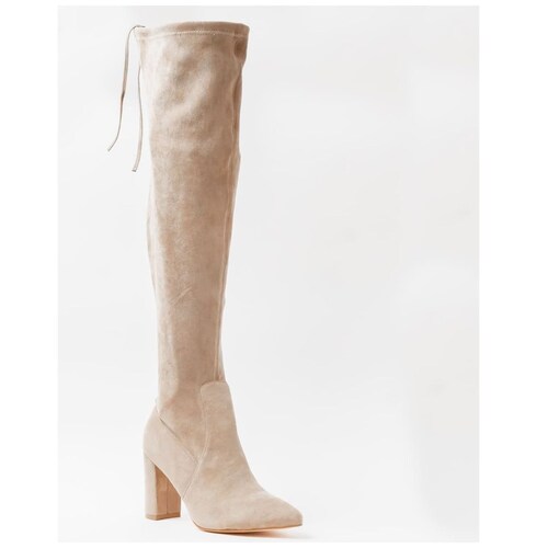 Bota Larga de Tacón para Mujer Color Taupe Emporio Vu