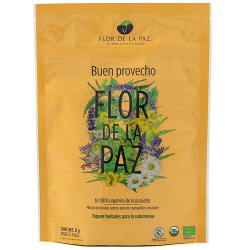 Té Flor de la Paz Orgánico Hoja Suelta Buen Provecho 27G