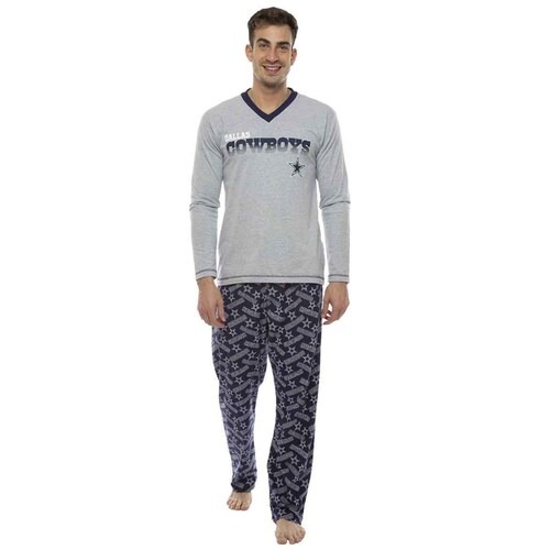 Pijama Para Hombre Azul Manga Larga Pantalon Largo – Los Tres