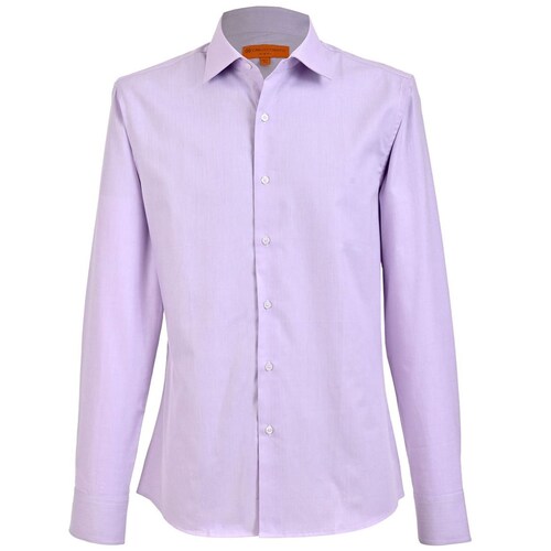 Camisa Carlo Corinto Vestir Lisa Lila Slim Fit para Hombre