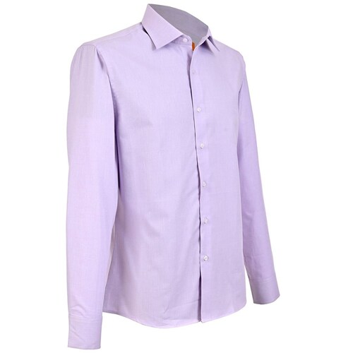 Camisa Carlo Corinto Vestir Lisa Lila Slim Fit para Hombre
