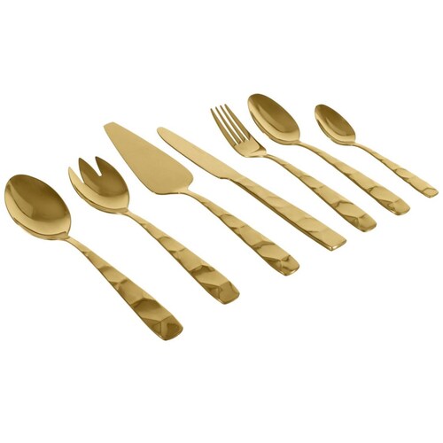 Set de 19 Cubiertos Dorados de Acero Inoxidable  Crown Baccara