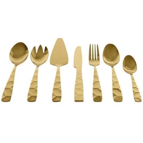 Set de 19 Cubiertos Dorados de Acero Inoxidable  Crown Baccara
