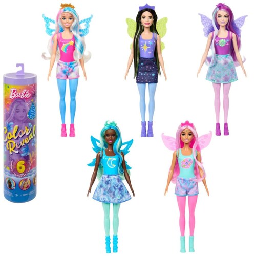 Barbie Color Reveal Muñeca Galaxia Arcoíris con 6 Sorpresas