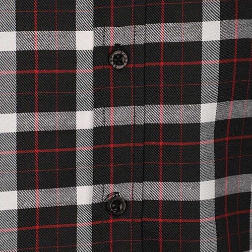 Camisa de franela a manga larga para hombre color negro y rojo