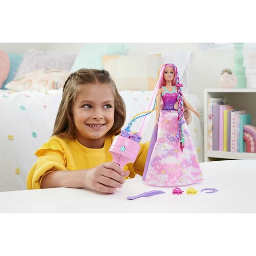 Barbie Fantasía Muñeca Princesa Trenzas Mágicas Nubes