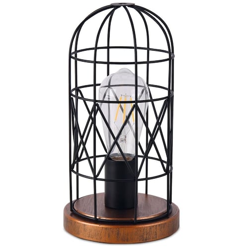 Lámpara Negra de Escritorio Decorativa Jaula Home & Details Hnwyt028