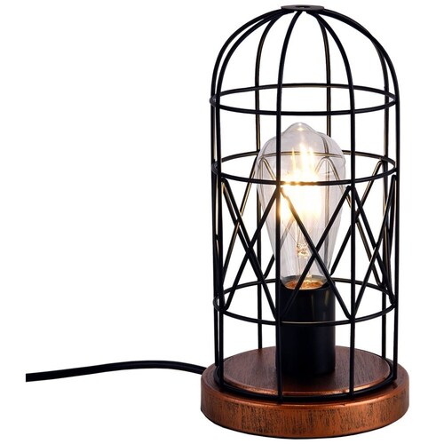 Lámpara Negra de Escritorio Decorativa Jaula Home & Details Hnwyt028