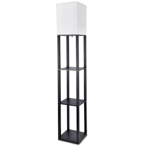 Lámpara de Pie Decorativa con Estantes Negro Home & Details Hnwyfl012