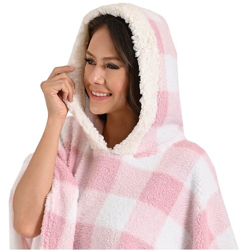 Poncho Sherpa con Gorro Isotoner