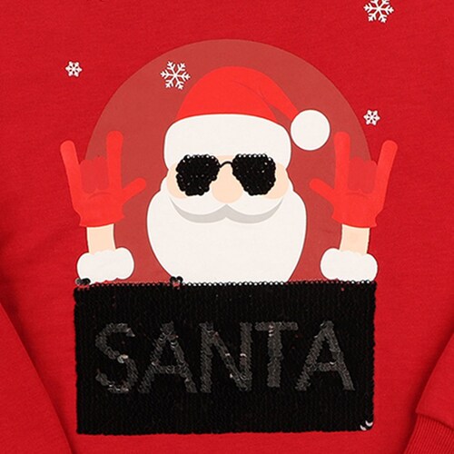 Sudadera Jeanious Navidad Santa Claus Lentejuela para Niño
