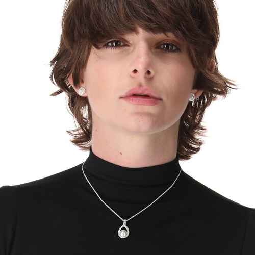 Set Collar Y Aretes  Youre Invited Color Plata Acabado Pulido