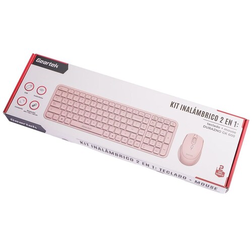 Teclado+ Mouse Inalámbrico Durazno Geartek
