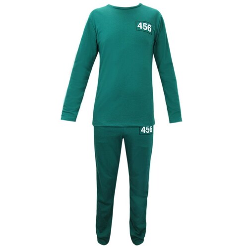 Pijama Squid Game Playera Manga Larga Pantalón para Hombre