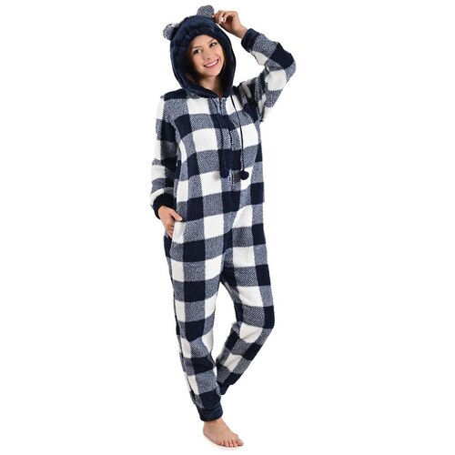 Mameluco Flanel con Gorro Cuadros Isotoner