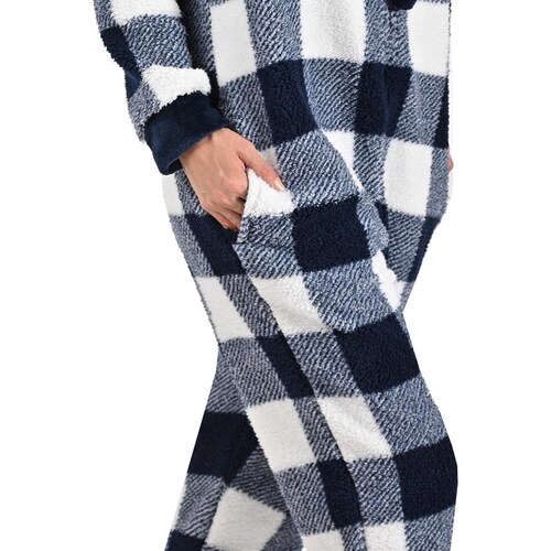 Mameluco Flanel con Gorro Cuadros Isotoner