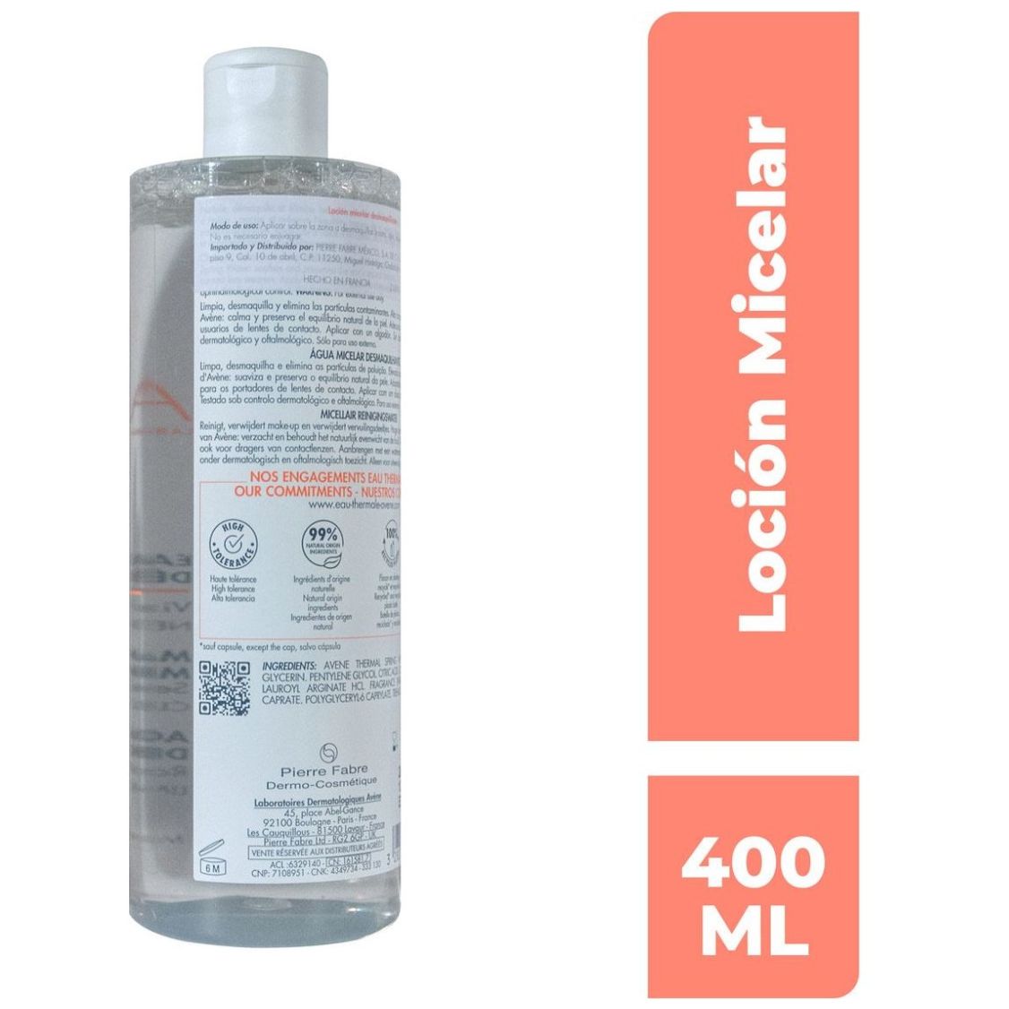Avène Agua Micelar Desmaquillante 400 ml image number 1