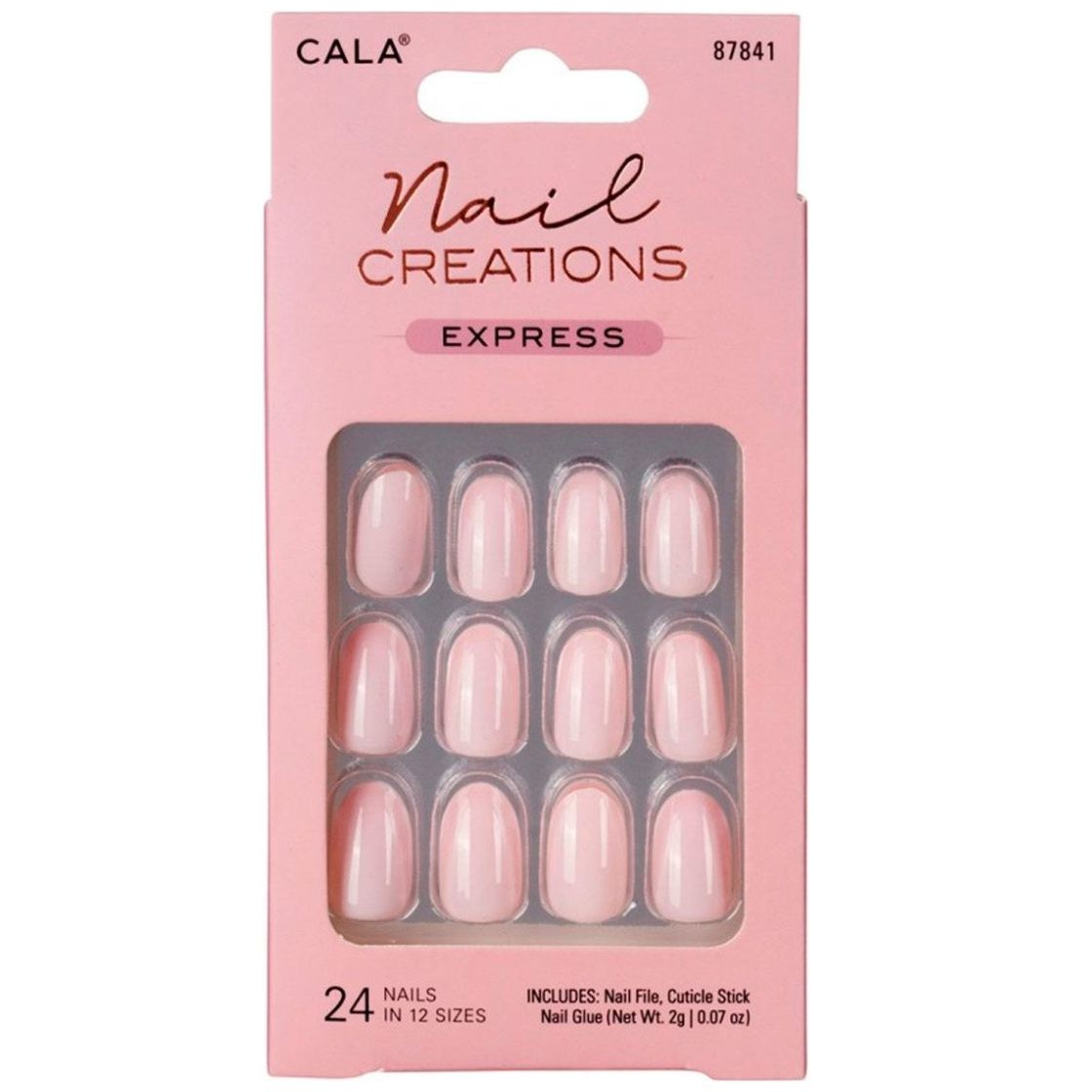 Cala Kit De Uñas Postizas Nail Creations Express Oval Rosa Bebé 24 piezas image number 0
