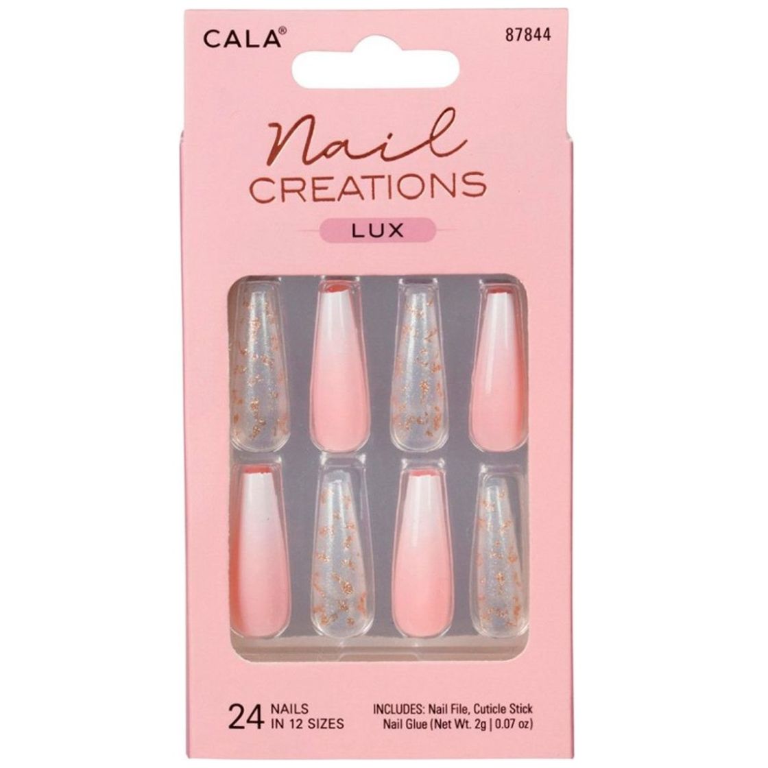 Cala Kit De Uñas Postizas Nail Creations Lux Long Coffin OmbrÃ© 24 piezas image number 0